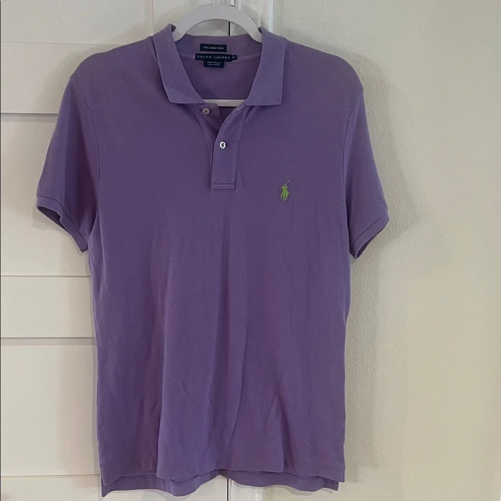 Kids Purple Ralph Lauren Skinny Polo Shirt Size XL EUC